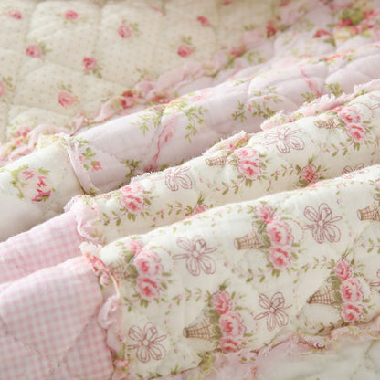 Couette douce en pur coton de style patchwork pastoral