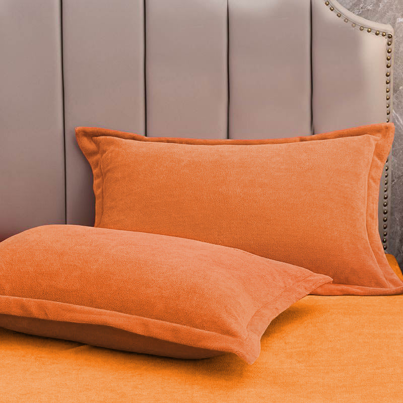 Taies d'oreiller décoratives en velours de couleur unie (2 pièces)