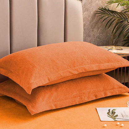 Taies d'oreiller décoratives en velours de couleur unie (2 pièces)