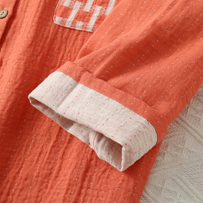 Ensemble pyjama col rond en gaze de coton