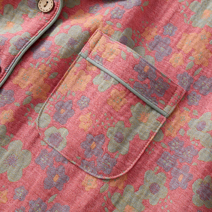 Ensemble pyjama en gaze de coton à manches courtes (3 pièces)