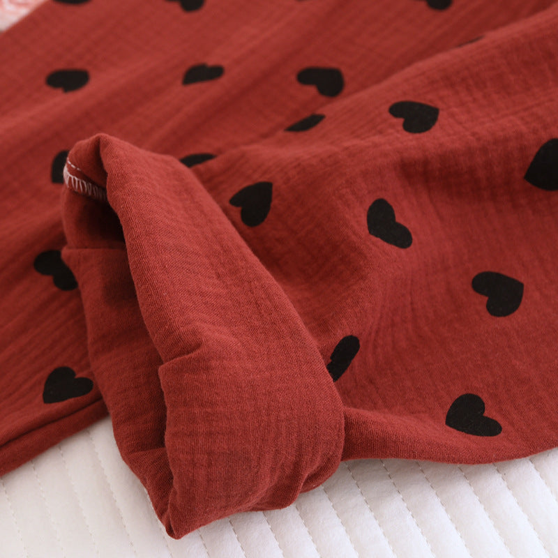 Ensemble pyjama en pur coton avec imprimé cœur (3 pièces)