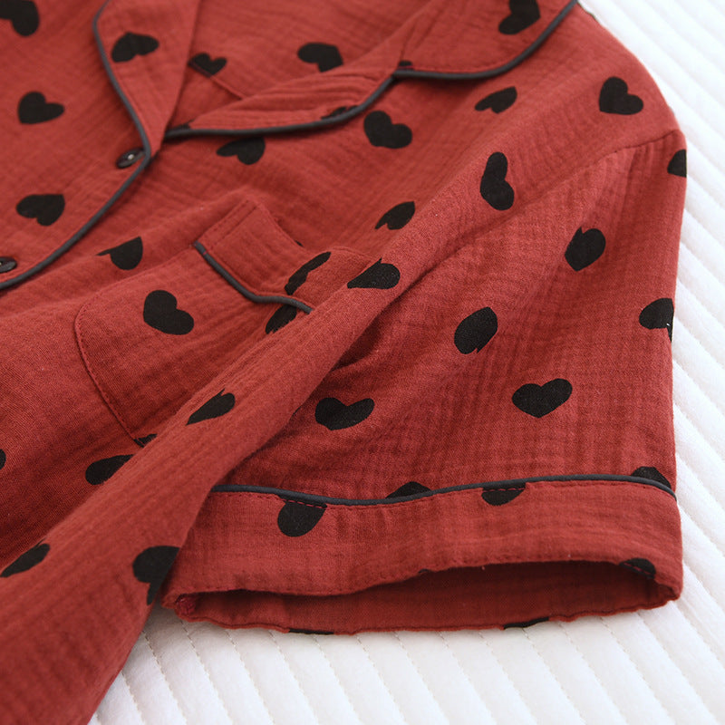 Ensemble pyjama en pur coton avec imprimé cœur (3 pièces)