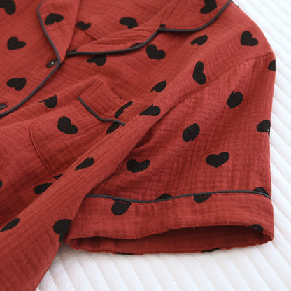Ensemble pyjama en pur coton avec imprimé cœur (3 pièces)