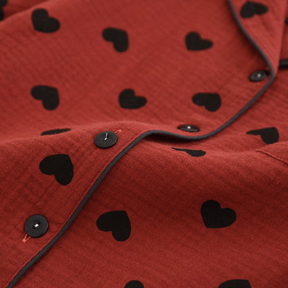 Ensemble pyjama en pur coton avec imprimé cœur (3 pièces)