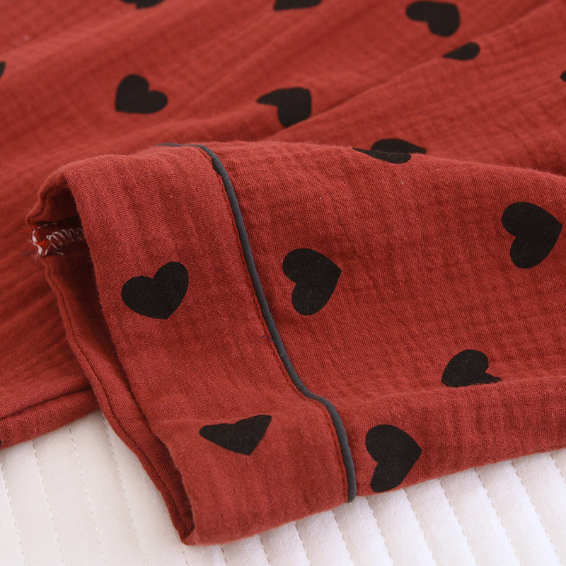 Ensemble pyjama en pur coton avec imprimé cœur (3 pièces)