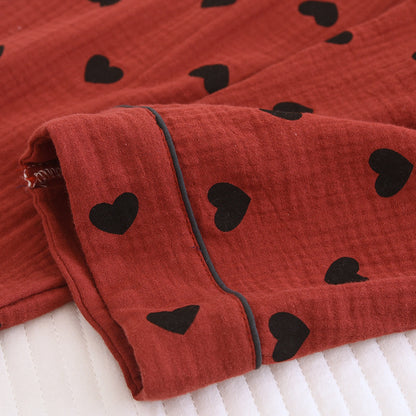 Ensemble pyjama en pur coton avec imprimé cœur (3 pièces)