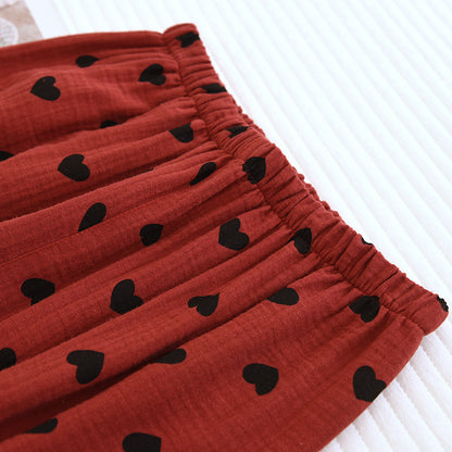 Ensemble pyjama en pur coton avec imprimé cœur (3 pièces)