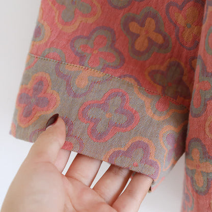 Ensemble de vêtements d'intérieur en coton jacquard teint en fil