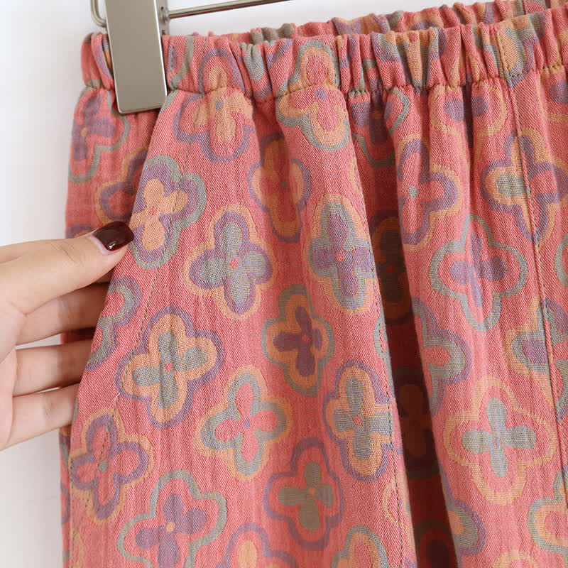 Ensemble de vêtements d'intérieur en coton jacquard teint en fil