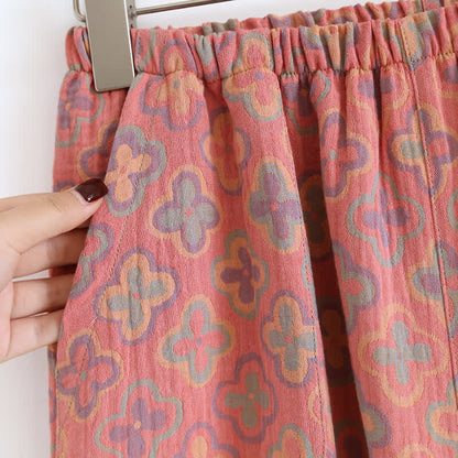 Ensemble de vêtements d'intérieur en coton jacquard teint en fil