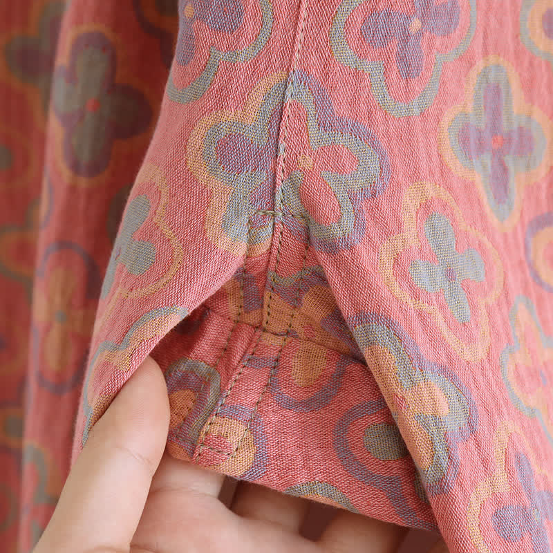 Ensemble de vêtements d'intérieur en coton jacquard teint en fil