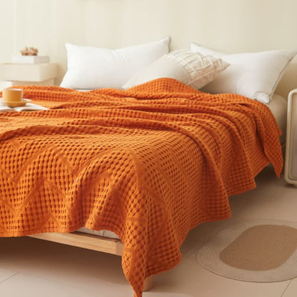 Couverture en serviette avec structure gaufrée de couleur unie