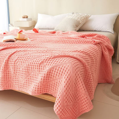 Couverture en serviette avec structure gaufrée de couleur unie