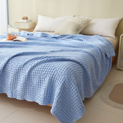 Couverture en serviette avec structure gaufrée de couleur unie