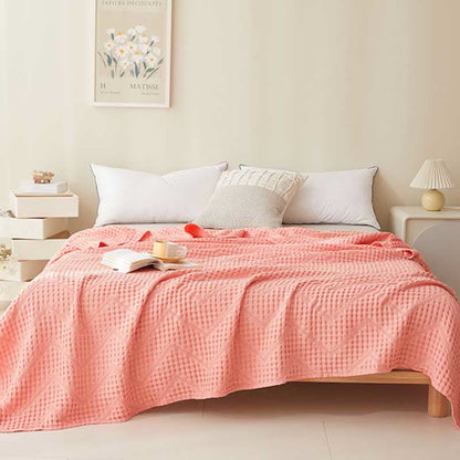 Couverture en serviette avec structure gaufrée de couleur unie