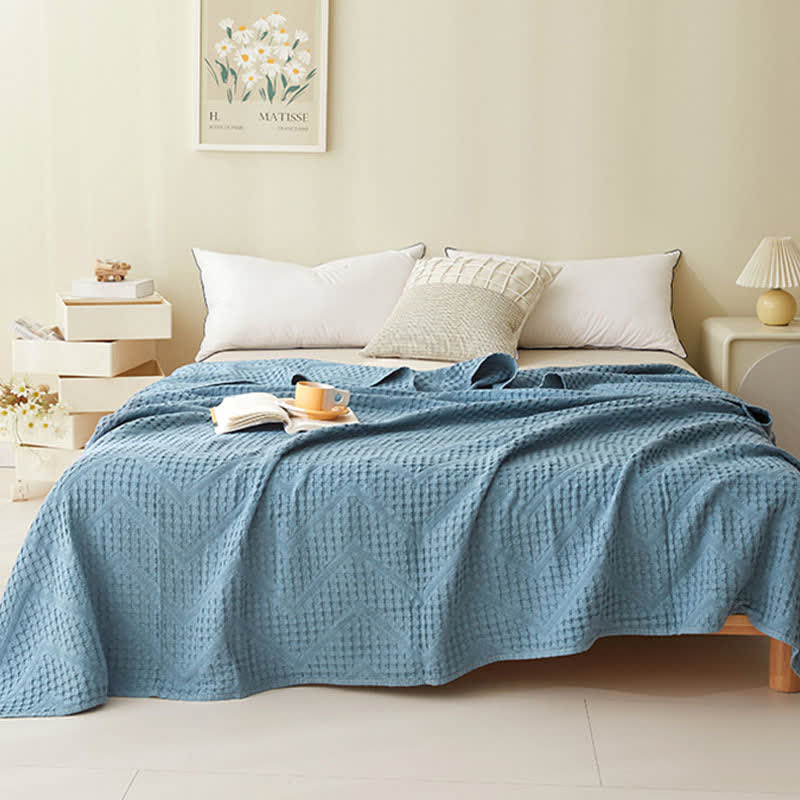 Couverture en serviette avec structure gaufrée de couleur unie