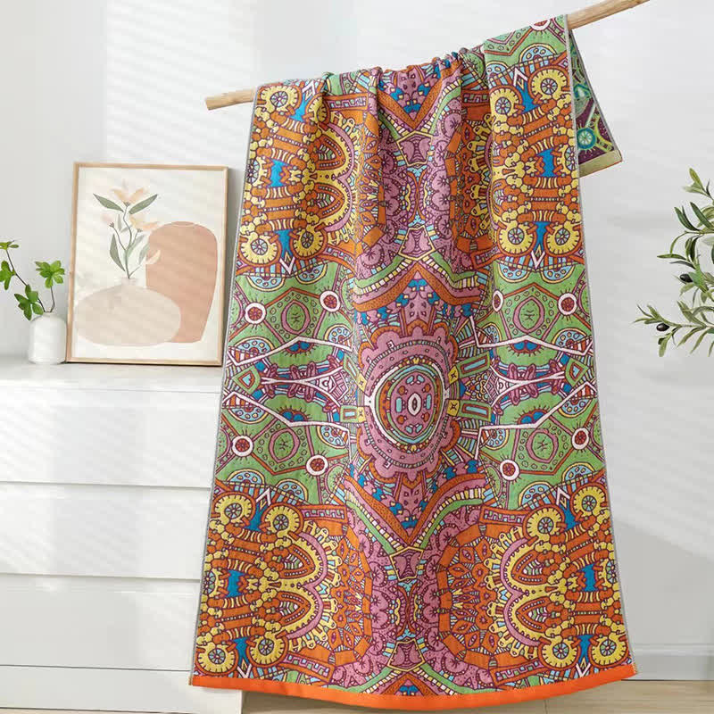 Serviette de bain respirante en gaze de coton marocaine