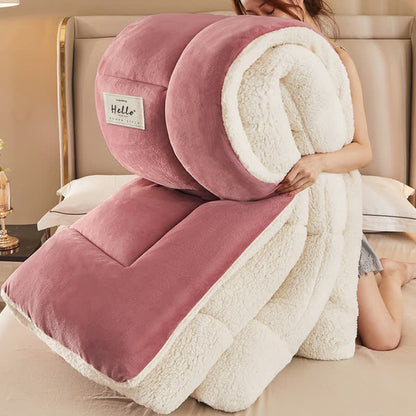 Couverture unie, épaisse et chaude avec un cœur matelassé