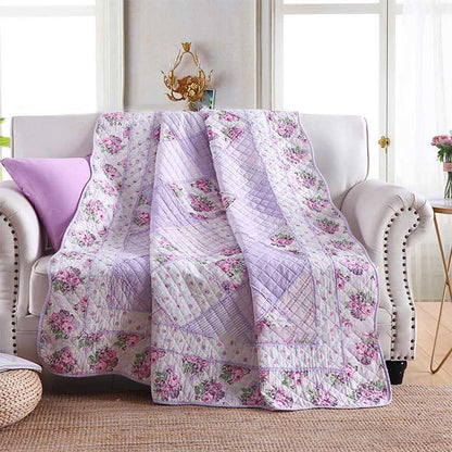 Couette douce en pur coton de style patchwork pastoral