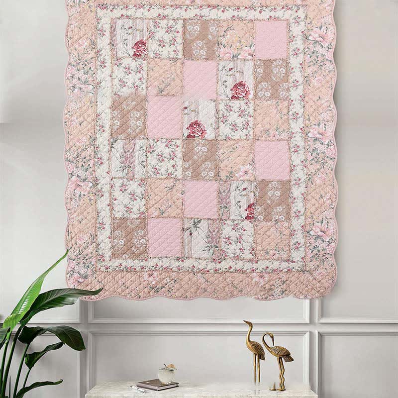 Couette douce en pur coton de style patchwork pastoral