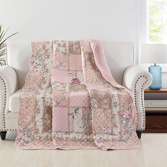 Couette douce en pur coton de style patchwork pastoral