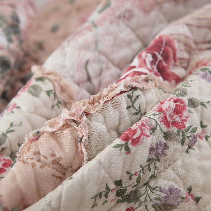 Couette douce en pur coton de style patchwork pastoral