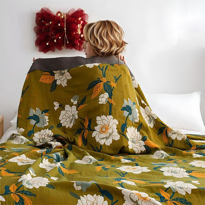 Couette en coton Ownkoti à imprimé fleurs d'olivier - En tant qu'image - 150 cm x 200 cm - image 0