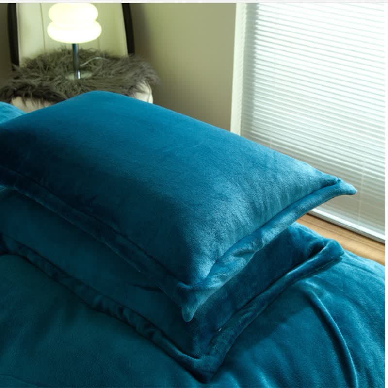 Taies d'oreiller décoratives en velours de couleur unie (2 pièces)