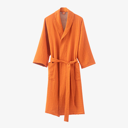 Pyjama peignoir en gaze double épaisseur teinte en fil
