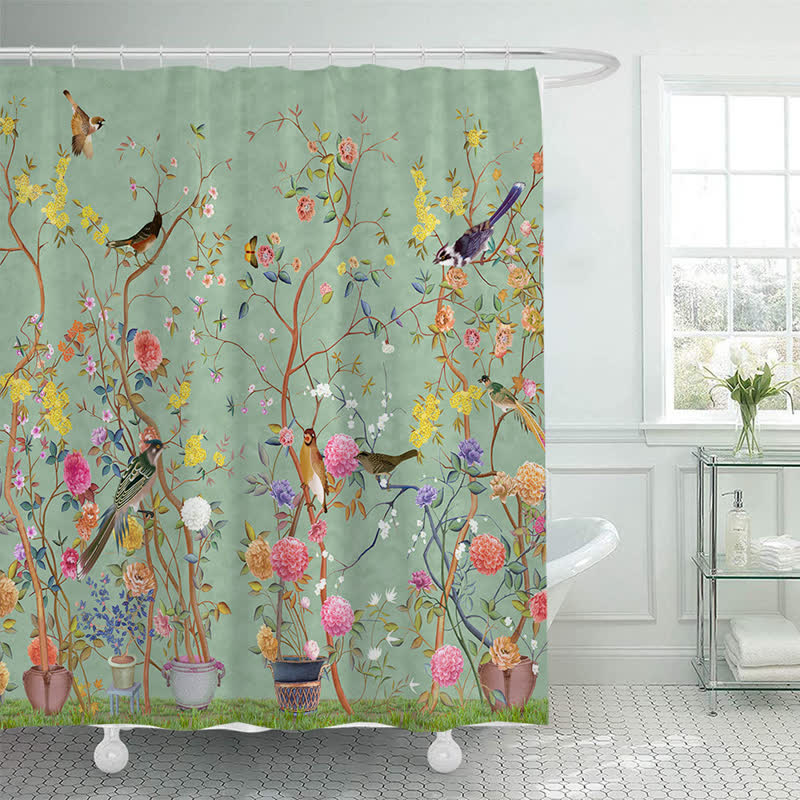 Rideau de douche décoratif imperméable rural