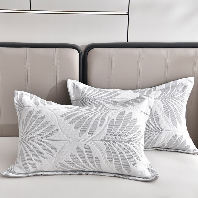 Couverture en serviette respirante avec motif de feuilles jacquard