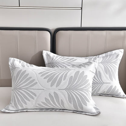 Couverture en serviette respirante avec motif de feuilles jacquard