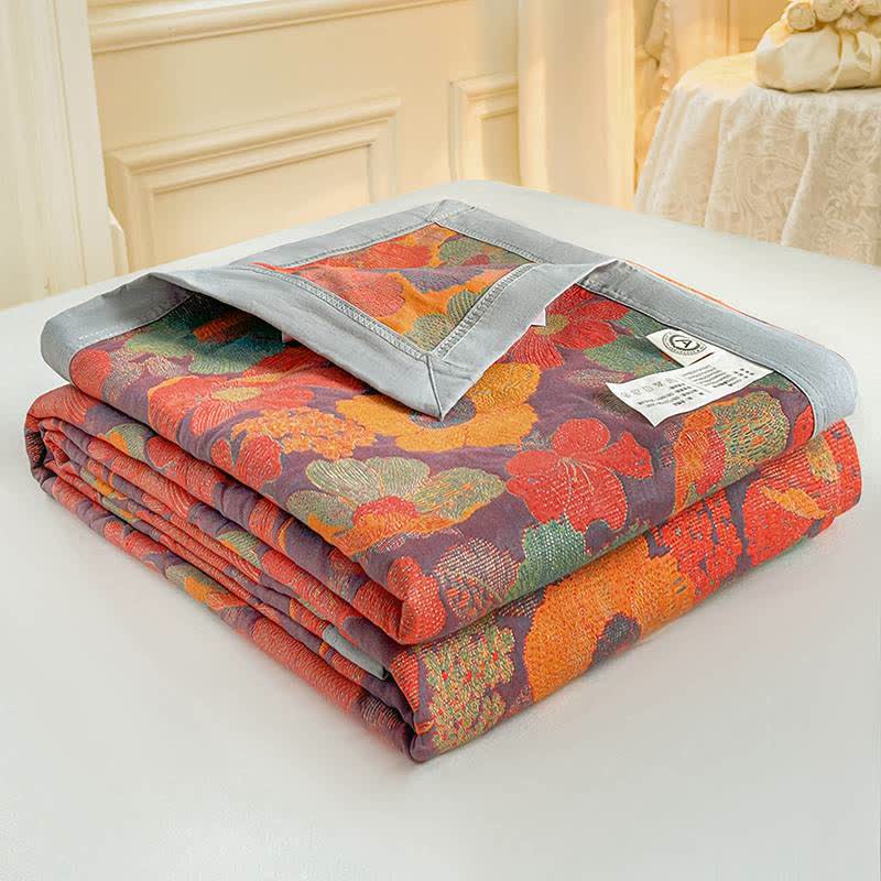Couette réversible à fleurs en pur coton