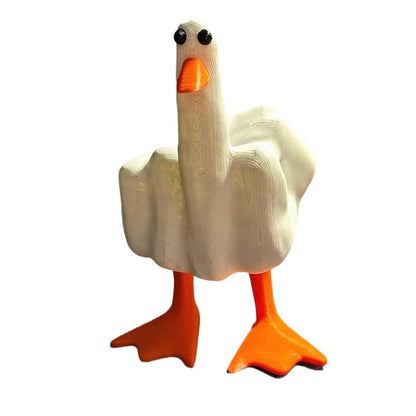 Statues amusantes de canards en résine avec un doigt d'honneur