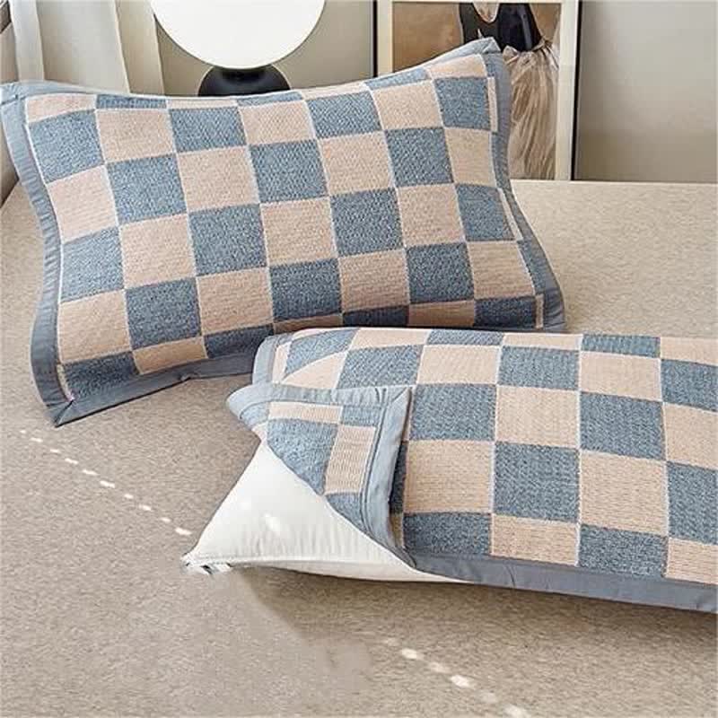 Couette douce en gaze de coton à motif damier