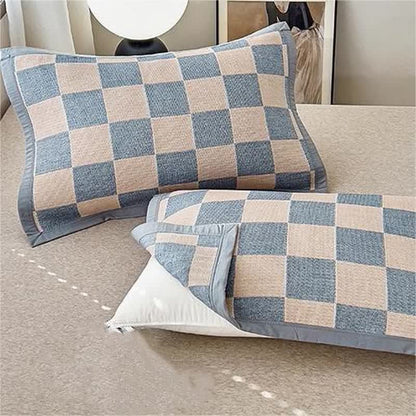 Couette douce en gaze de coton à motif damier