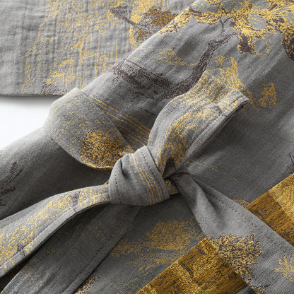 Peignoir kimono rétro respirant en pur coton