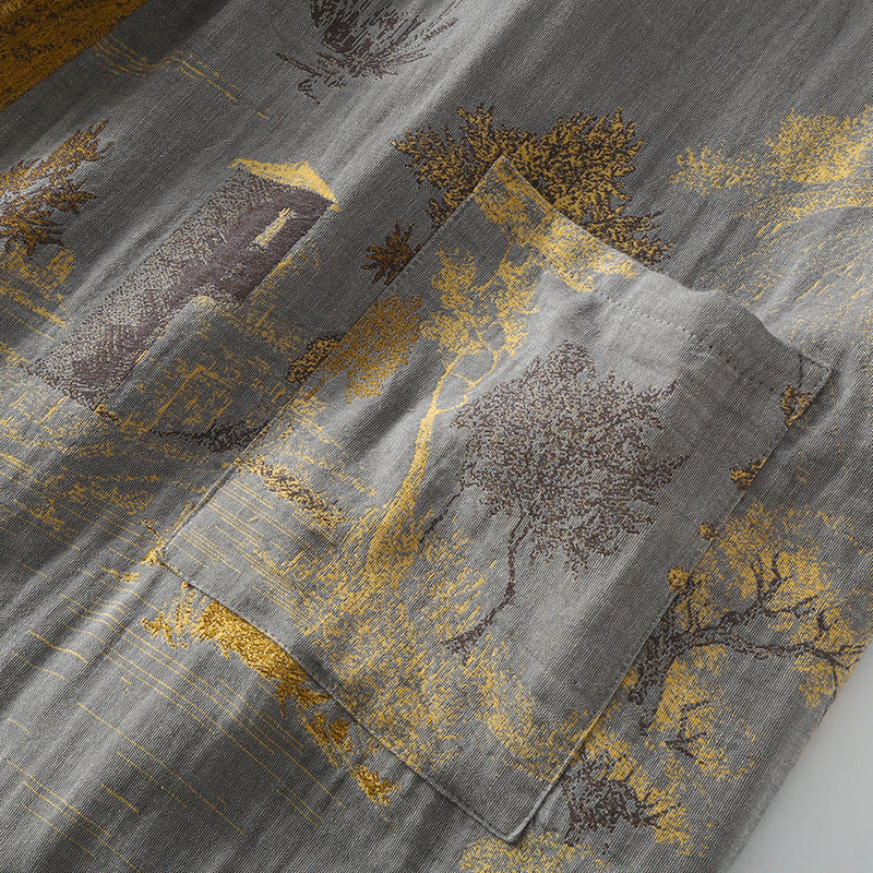 Peignoir kimono rétro respirant en pur coton