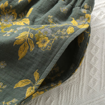 Ensemble de vêtements d'intérieur vintage en jacquard de pur coton