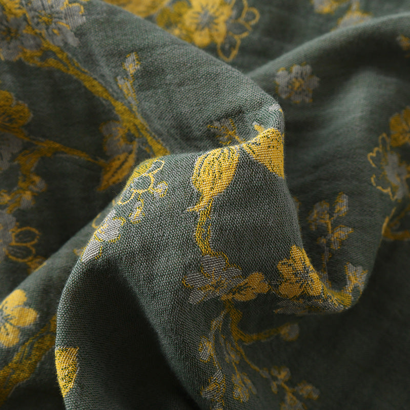 Ensemble de vêtements d'intérieur vintage en jacquard de pur coton