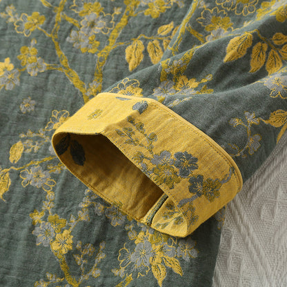 Ensemble de vêtements d'intérieur vintage en jacquard de pur coton