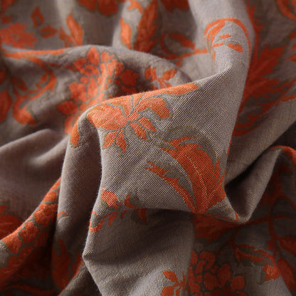 Chemise de nuit en gaze de coton à col rond et motif floral