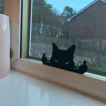 Chat noir drôle, ornement décoratif créatif