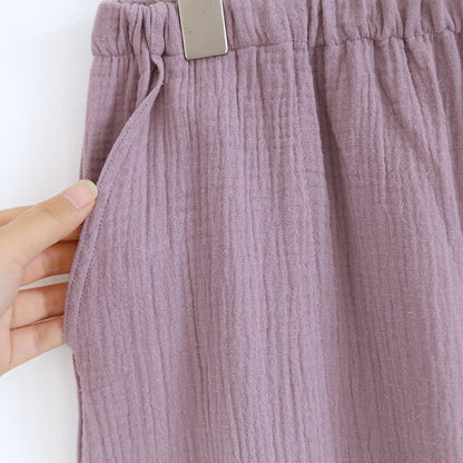 Ensemble pyjama en gaze de coton double épaisseur avec revers