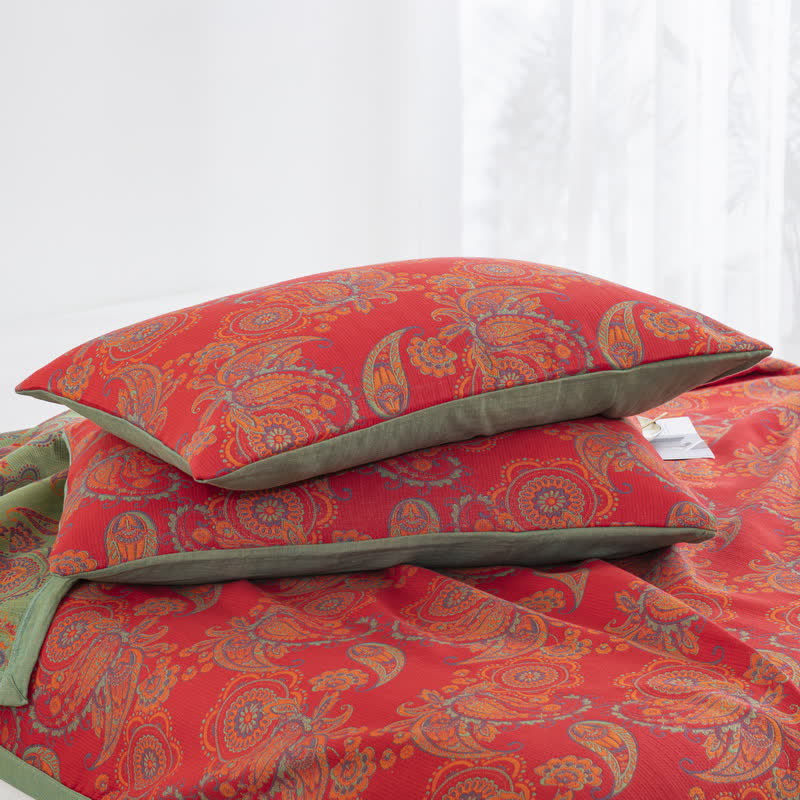 Couette confortable en gaze de coton au style jacquard rétro