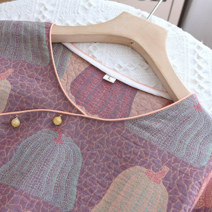 Ensemble pyjama citrouille pastorale en pur coton