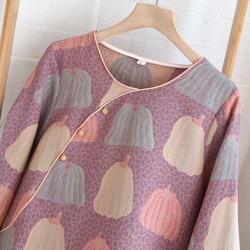 Ensemble pyjama citrouille pastorale en pur coton