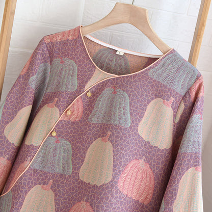 Ensemble pyjama citrouille pastorale en pur coton