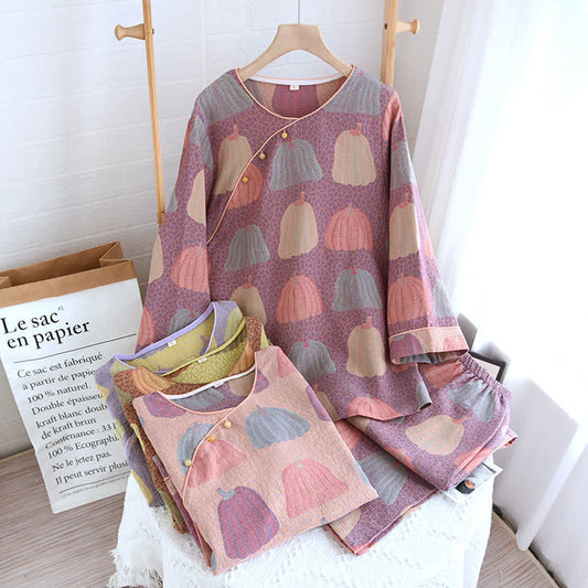 Ensemble pyjama citrouille pastorale en pur coton